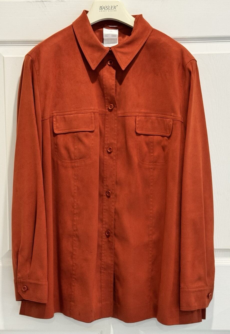 Horst Basler Oversized Burnt Orange Shacket Shirt Coat BUTTON Up EU 34 US 6